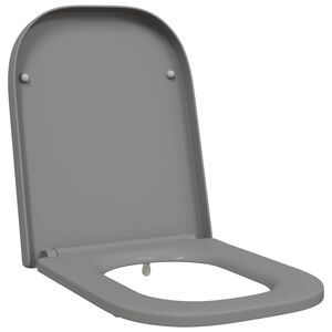 vidaXL Sedile del WC Grigio 47,5 x 35 x 3,6 cm Duroplast