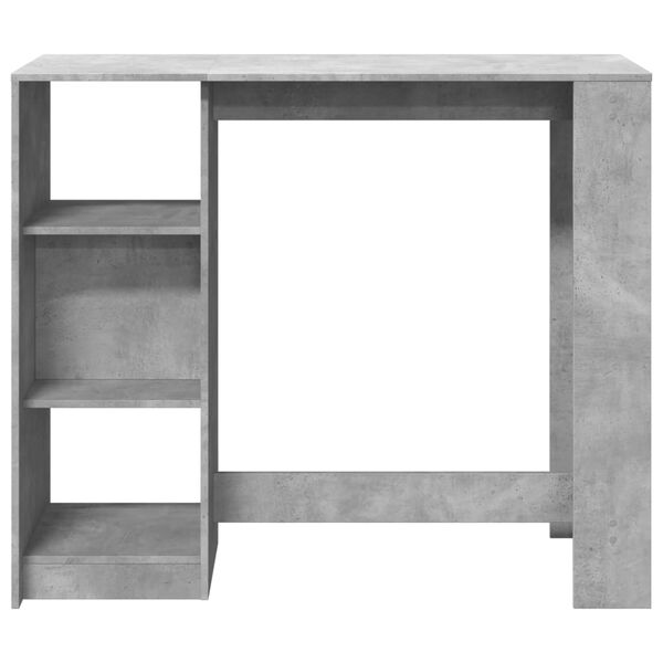 vidaXL Tavolo Bar Ripiano Grigio Cemento 124x46x103,5 cm Multistrato