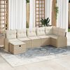 vidaXL Set Divano da Giardino con cuscino 7 pcs Beige polyrattan