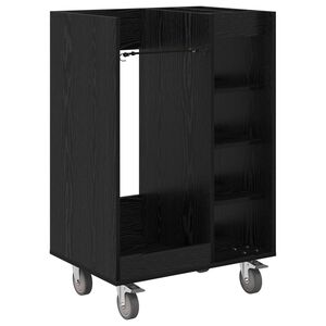 vidaXL Armadio per Golf con ruota Rovere Nero 65 x 45 x 98 cm