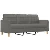 vidaXL Divano a 3 Posti con Poggiapiedi Grigio Scuro 180cm in Tessuto