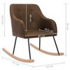 vidaXL Sedia a Dondolo Marrone in Tessuto