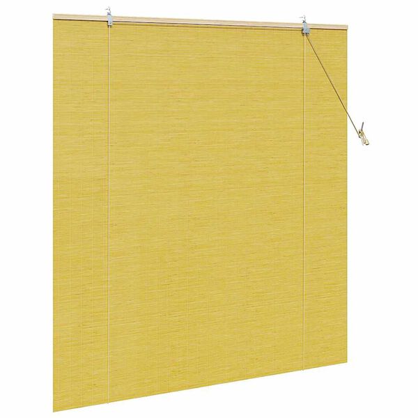 vidaXL Tenda a rullo con tende Giallo 150 x 160 cm Bamb&ugrave;