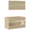 vidaXL Mobile da Bagno con Specchio Rovere Sonoma 80x38,5x45 cm