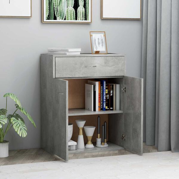 vidaXL Credenza Grigio Cemento 60x30x75 cm in Legno Multistrato