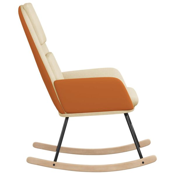 vidaXL Sedia a Dondolo Crema in Tessuto