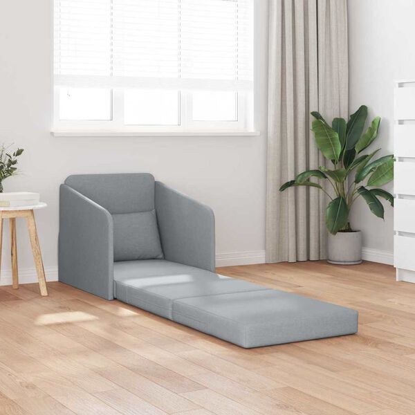 vidaXL Divano letto 60cm Grigio chiaro Tessuto