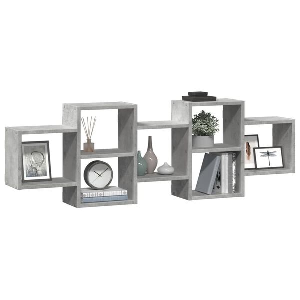 vidaXL Scaffale a Muro Grigio Cemento 129x18x42 cm in Truciolato