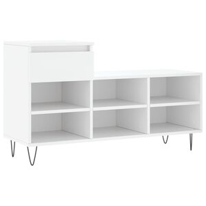 vidaXL Scarpiera Bianca 102x36x60 cm in Legno Multistrato