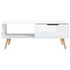 vidaXL Tavolino Salotto Bianco Lucido 100x49,5x43 cm Legno Multistrato