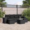 vidaXL Set Divani da Giardino con Cuscini 7pz Nero Polyrattan