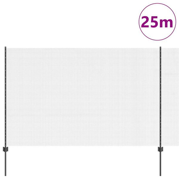 vidaXL Recinzione con Posto Grigio 1,5 x 25 m Acciaio
