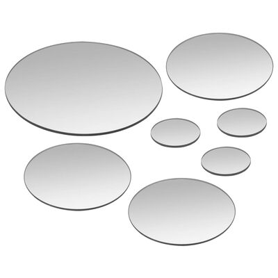 vidaXL Set di Specchi da Parete 7 pz in Vetro Circolare