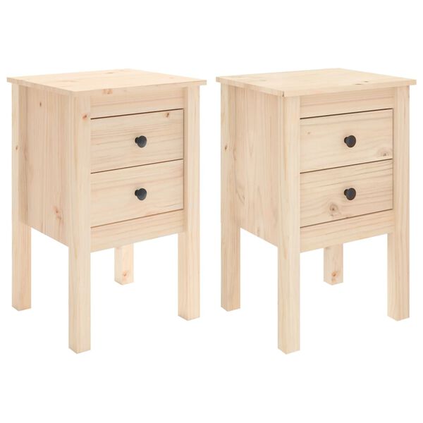 vidaXL Comodini 2 pz 40x35x61,5 cm in Legno Massello di Pino