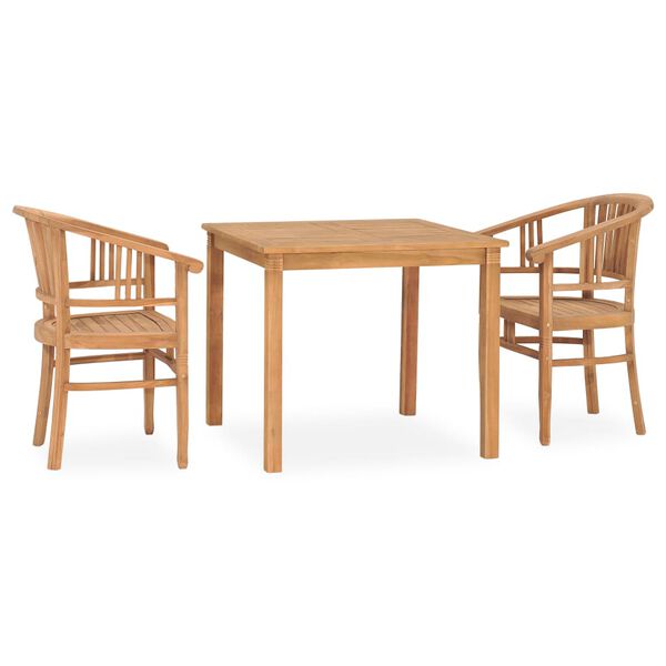 vidaXL Set da Pranzo da Giardino 3 pz in Legno Massello di Teak