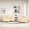 vidaXL Set di Divani 3 pz con Cuscini Decorativi crema in Tessuto
