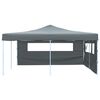 vidaXL Gazebo Pieghevole con 2 Pareti 5x5 m Antracite