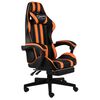 vidaXL Sedia da Gaming con Poggiapiedi Nero e Arancione in Similpelle