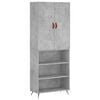 vidaXL Credenza Grigio Cemento 69,5x34x180 cm in Legno Multistrato