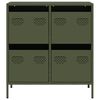 vidaXL Credenza Verde Oliva 68x39x73,5 cm in Acciaio Laminato a Freddo