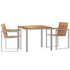 vidaXL Setdapranzodagiardino 3 pcs Teak solido