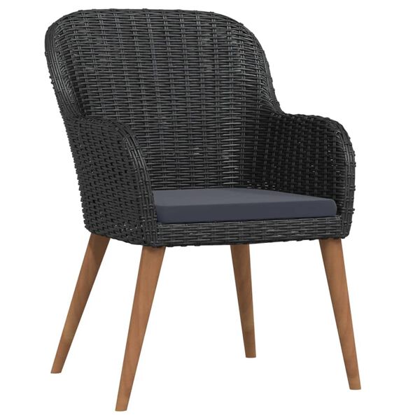 vidaXL Set da Pranzo da Giardino 5 pz con Cuscini Nero