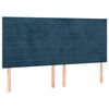 vidaXL Testiera Blu Scuro 160x5x118/128 cm Velluto