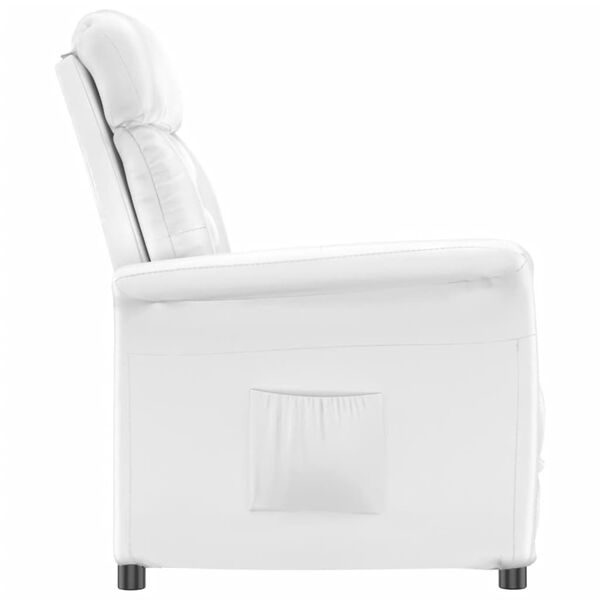 vidaXL Poltrona Reclinabile Bianca in Similpelle