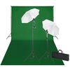 vidaXL Set Studio Fotografico Fondale Verde 600x300 cm e Luci
