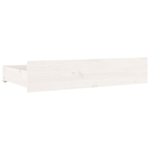 vidaXL Cassettoni da Letto 4 pz in Legno Massello di Pino Bianco