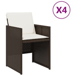 vidaXL Sedie da Giardino con Cuscini 4 pz Marroni in Polyrattan