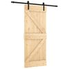 vidaXL Porta scorrevole Naturale e Nero 85 x 210 cm