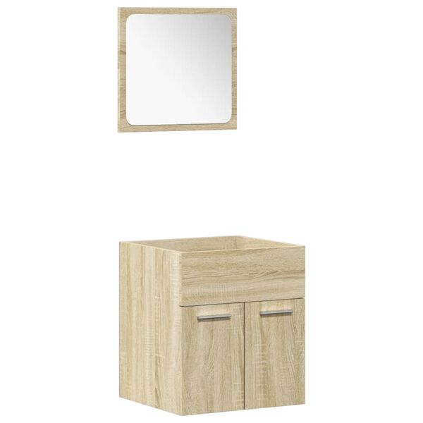 vidaXL Set Mobili da Bagno 5 pz Rovere Sonoma in Legno Multistrato