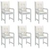 vidaXL Cuscini Sedia Schiena Bassa 6 pz Crema M&eacute;lange 100x50x4 Tessuto