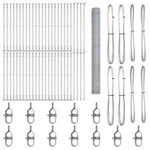 vidaXL Recinzione esagonale con base in cemento 100 x 1,5 m Argento