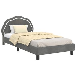 vidaXL Struttura letto bambini con testata Grigio scuro 90 x 190 cm