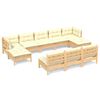 vidaXL Set Divani da Giardino 10 pz con Cuscini Crema Massello di Pino