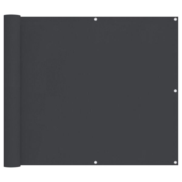 vidaXL Schermo da balcone Nero 100 x 500 cm Tessuto Oxford