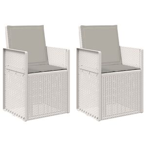 vidaXL Sedie da pranzo da giardino 2 pz Bianco e Grigio Chiaro PP