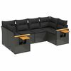 vidaXL Set Divano da Giardino 6 pz con Cuscini Nero in Polyrattan
