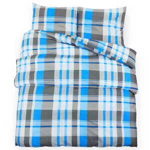 vidaXL Set Copripiumino Blu e Grigio 140x200 cm in Cotone