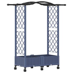 vidaXL Letto Rialzato con Griglia e Tetto Grigio 124 x 40 x 129 cm PP