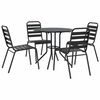 vidaXL Set Sedie Giardino Impilabili 5pz Antracite Acciaio Verniciato