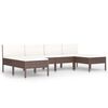 vidaXL Set Divani da Giardino 6 pz con Cuscini in Polyrattan Marrone