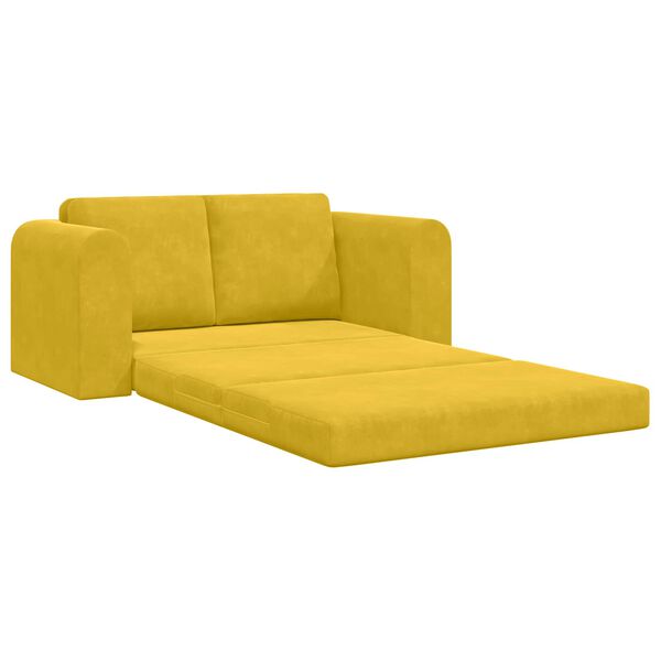 vidaXL Divano letto 60cm Giallo Velluto