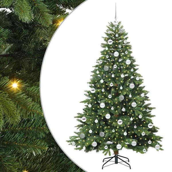 vidaXL Albero di Natale artificiale con 300 LED Verde 180 cm PE e PVC