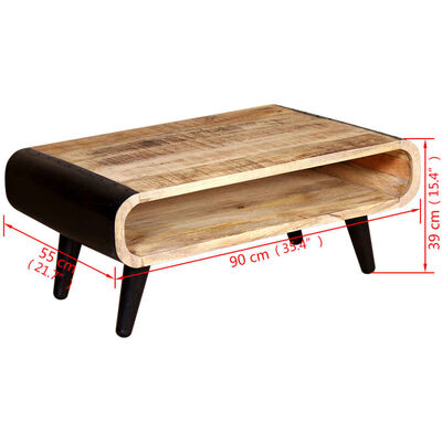 vidaXL Tavolino da Salotto in Legno Grezzo di Mango 90x55x39 cm