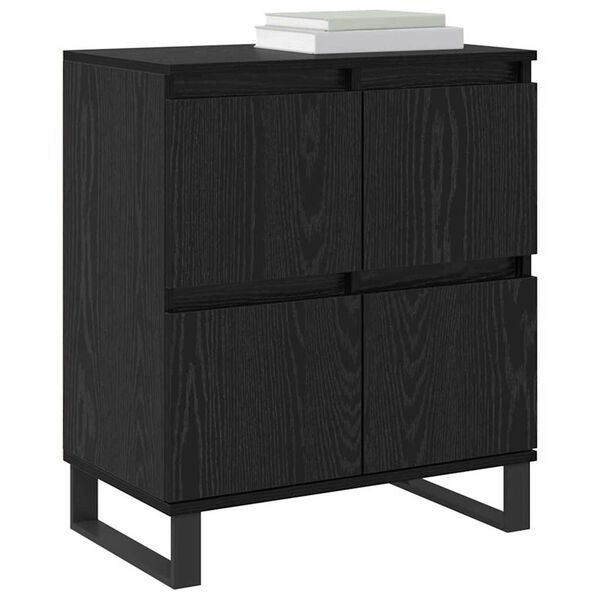vidaXL Credenza 2 pcs Rovere Nero 60 x 35 x 70 cm