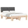 vidaXL Letto con Testiera Rivestita Grigio scuro 150 x 200 cm