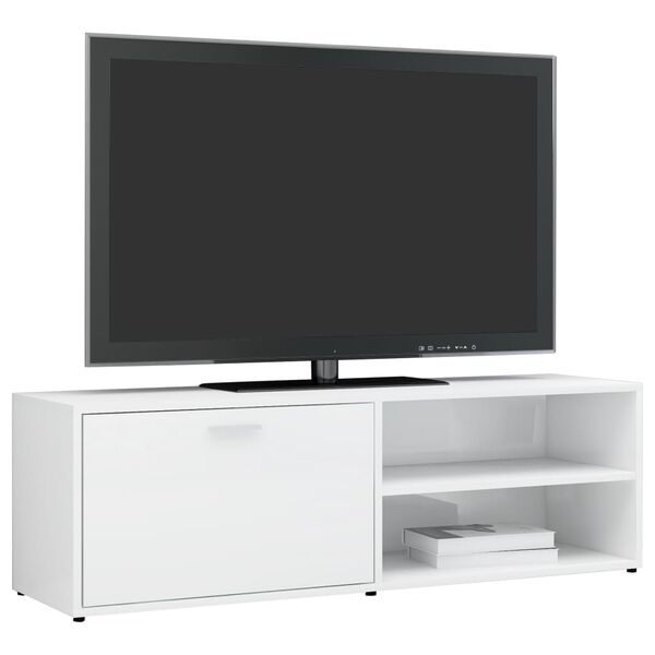 vidaXL Mobile Porta TV Bianco Lucido 120x34x37 cm in Legno Multistrato